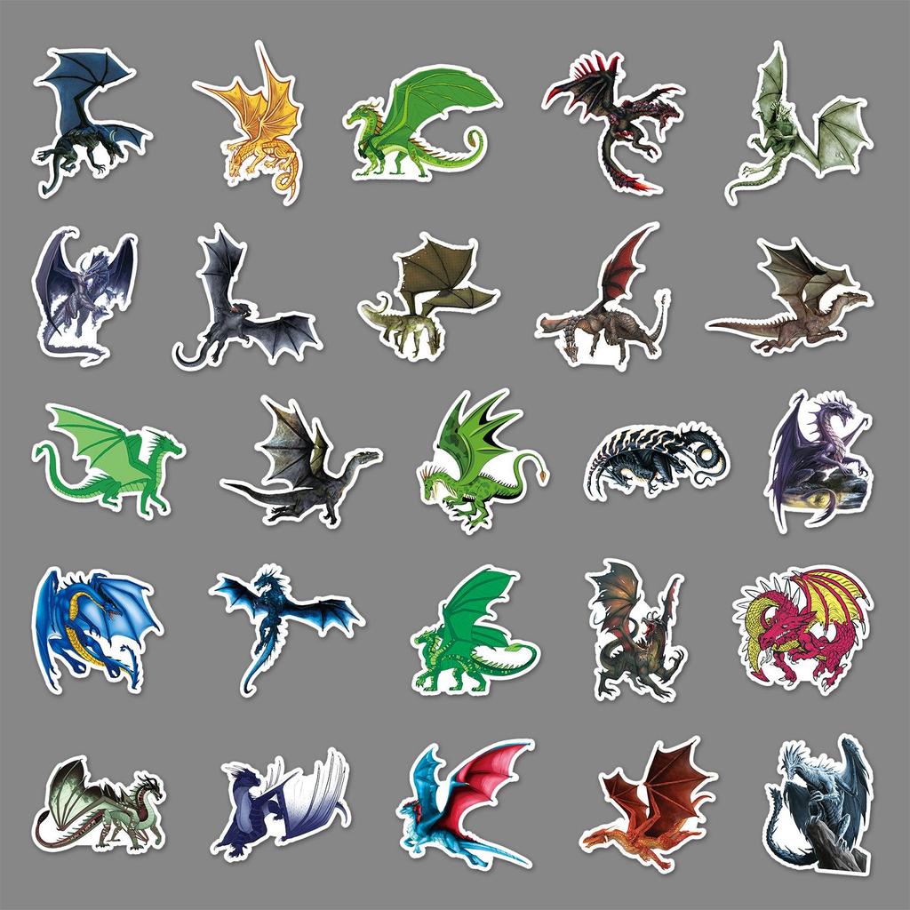 Evil Dragon Cartoon Animal Stickers - 100 Decorative Pieces for Laptop, Suitcase, Car, and Scooter