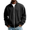 Men's Half Zip Sweatshirt Lightweight Ribbed Texture Casual Jacket Loose Fit Full Zip Outerwear for Spring Autumn