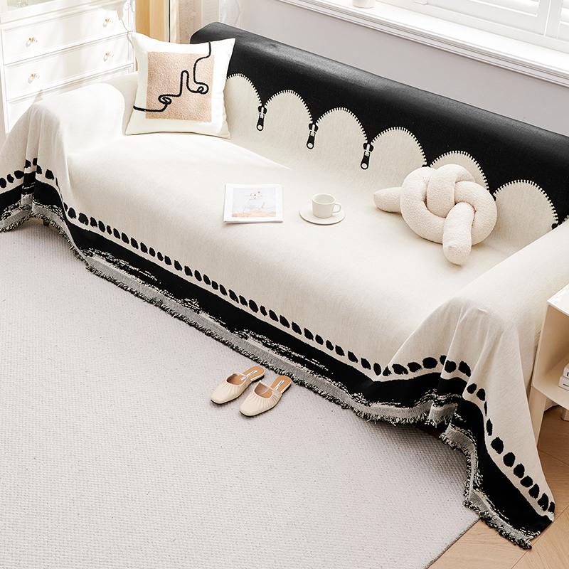 INS Style Cartoon Sofa Cover Cloth Sofa Cover All-Inclusive Four Seasons Universal Blanket Sofa Cushion