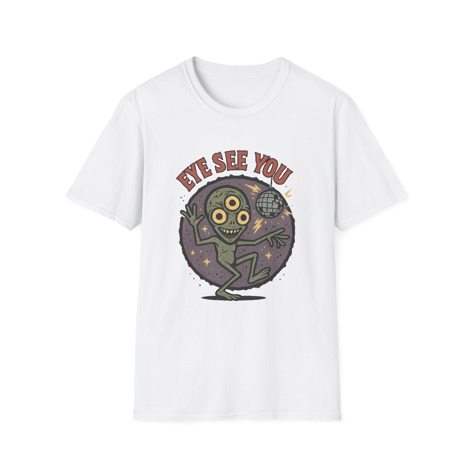 Unisex Softstyle T-Shirt Mens Womens Tees Top Retro Horror Alien Disco Cartoon S