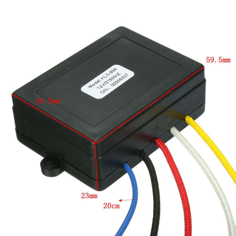 12V 315MHz 50Ft / 15M Wireless Winch Remote Control Controller Kit for Jeep ATV US
