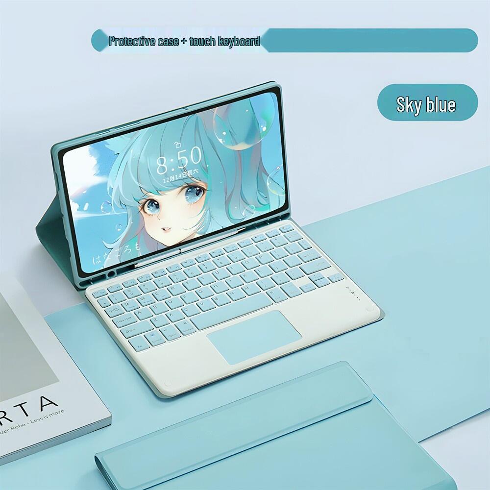 Magnetic Bluetooth Keyboard Case for 2026 iPad: Colorful Backlit, Touch Control, Compatible with Air5