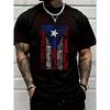 100% Cotton Tee Puerto Rican Flag Shirt With Towns And Cities Of Puerto Rico T-S