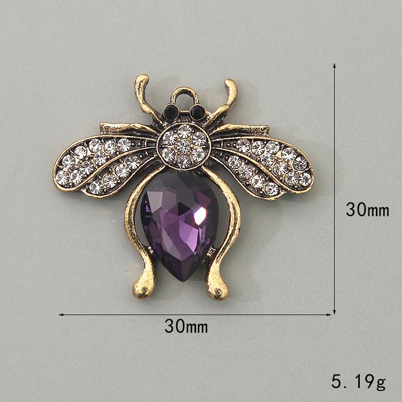Bee Vintage Alloy Bee Glass Rhinestone Buckle Flower Plate Shoes And Clothing Ornament Bracelet Pendant Ornament