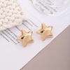 European Inspired Luxury Metal Style 3D Star Stud Earrings: Shiny and Fashionable Statement Piece