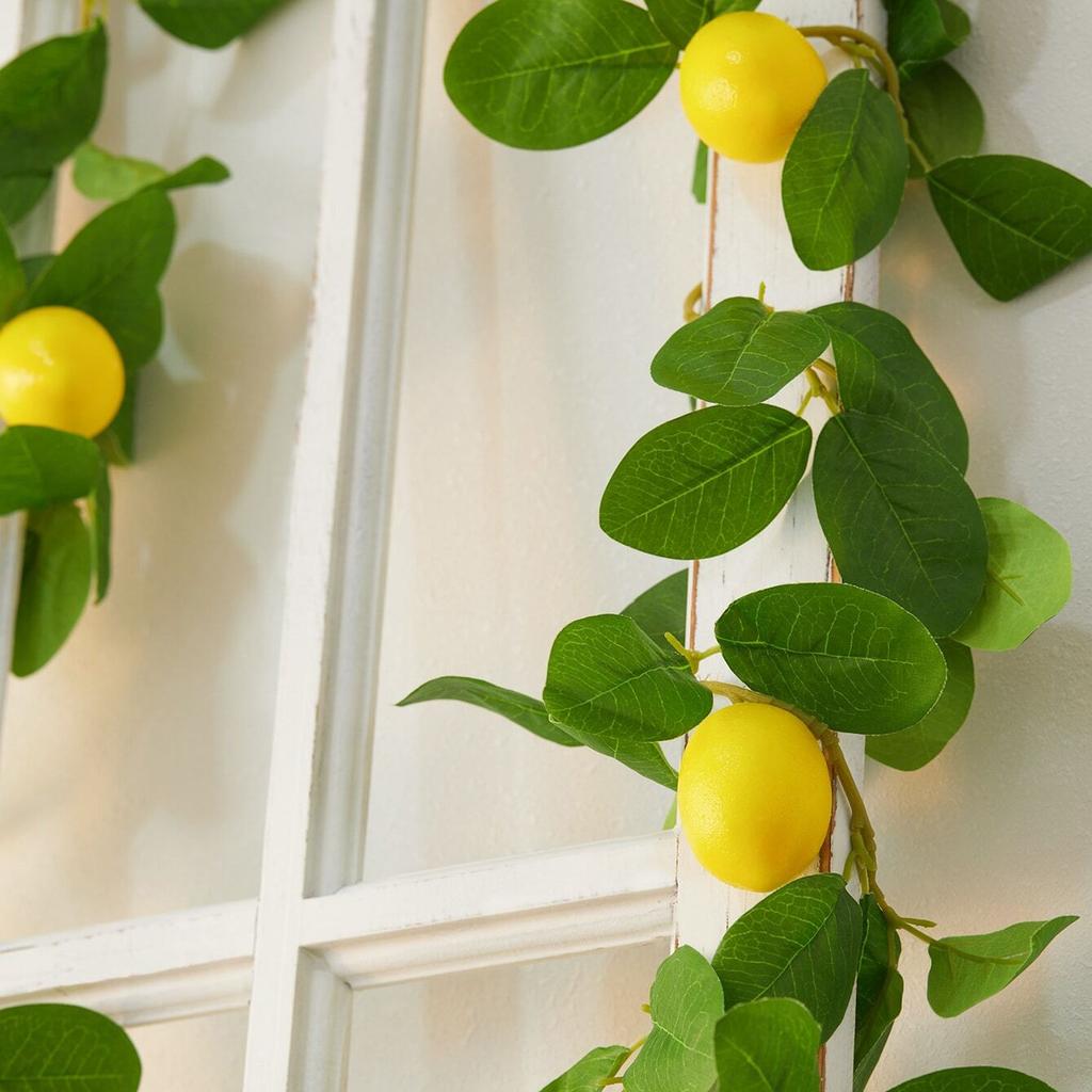 Simulation Green Plant Artificial Foam Lemon Fruit Vine, Home Decoration Atmosphere Vine Arrangement Props