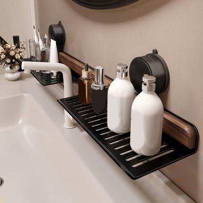 Bathroom Storage Rack with Suction Cup Strong Load-bearing Hollow Design