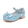 Children's high heels spring and autumn girls princess shoes little girl single shoes baby leather shoes sequins Elsa fashion