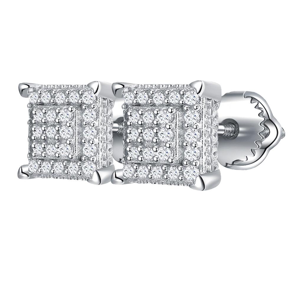 

Сертифицированные серьги-пусеты с муассанитами D VVS1 из стерлингового серебра 925 пробы, мужские украшения белый