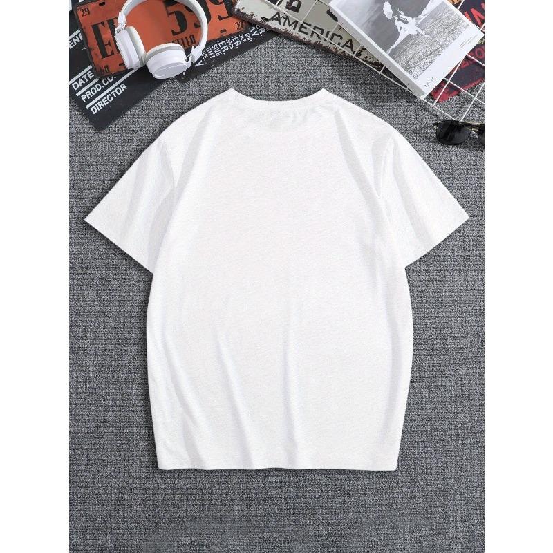 European Sizes Men's Summer T-shirt, Brushstroke Lettering Whatever Graphic Print Short Sleeve Tees Trend Casual Tops for Daily Life