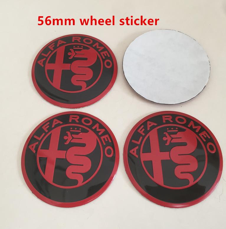 4pcs 56mm 60mm 65mm ForAlfa Romeo 147 156 159 Car Emblem Wheel Hub Center Cap Badge Covers Sticker Decals Styling Accessories