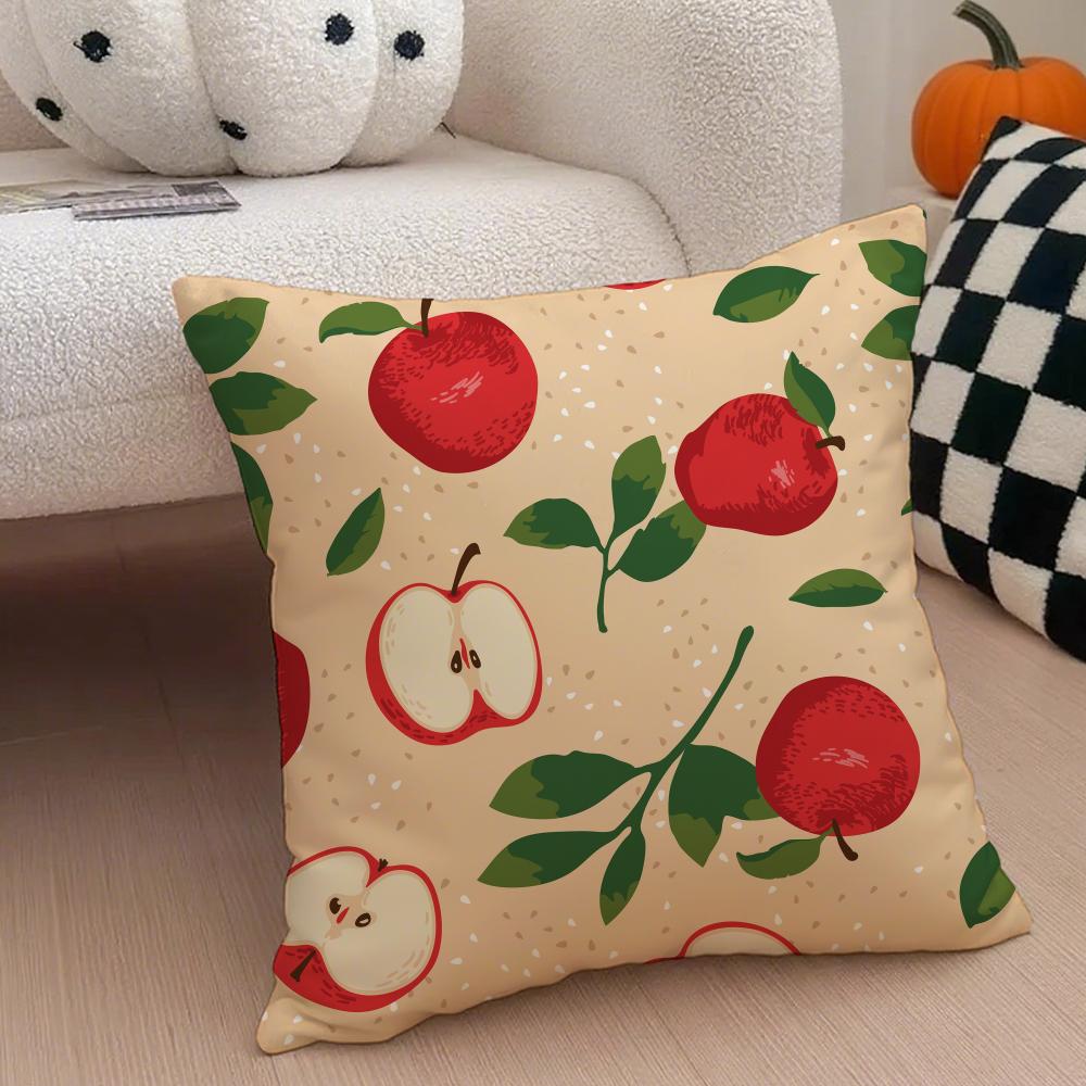 Fresh Vibrant Textile Pattern FFruit Print Art Cushion Cover Throw Pillow Cover Hidden Button Durable Polyester Chair Cushion