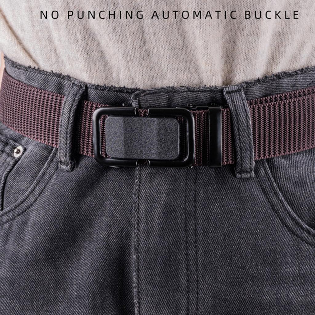 Men's Tactical Belt 1.5 Inch Nylon Webbing with Quick Release Automatic Buckle for Outdoor Activities and Work
