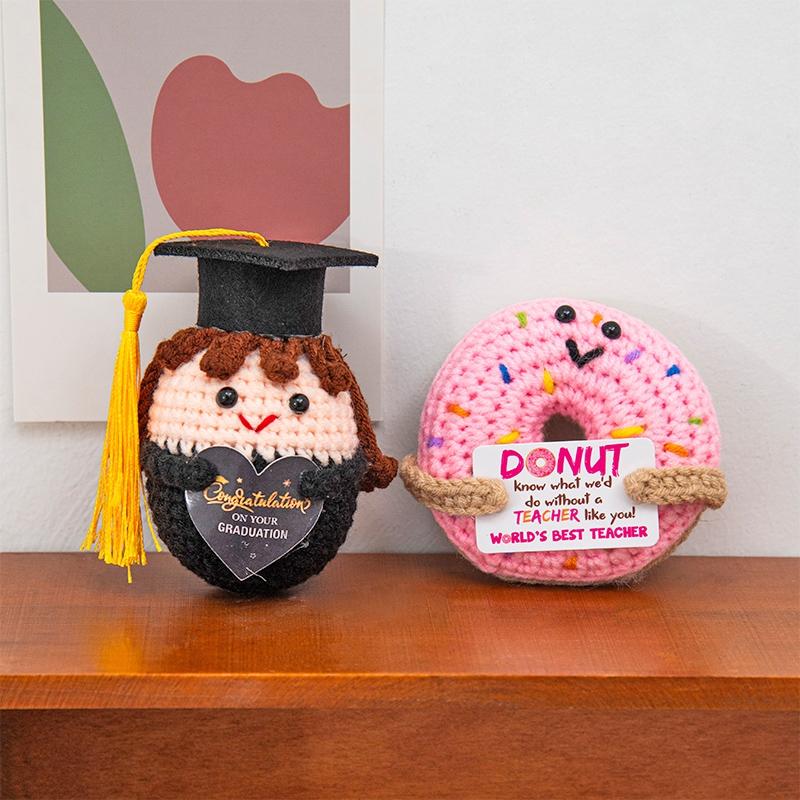 Bamboline Crochet Energia Positiva Mini Abbraccio Tascabile Per Regali di Laurea Patate Lavorate a Maglia Fatte a Mano Decorazioni per Scrivania