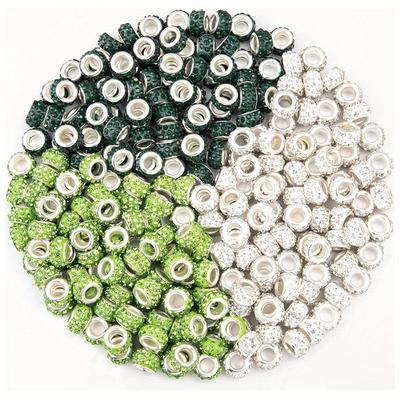 10/30/60pcs Resin Material Green Series Large Hole Beads Random Color Decorative Beads DIY Bracelet Necklace Earrings Keychain Jewelry Accessories