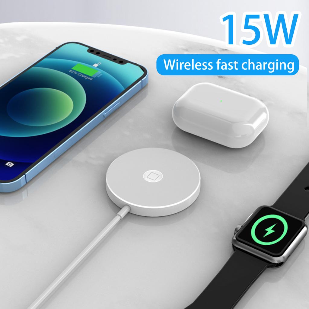 3 in 1 Wireless Charger Magnetic Fast Charging Dock Stand Phone Watch Headset Charger for iPhone 13 12 for Airpods for IWatch