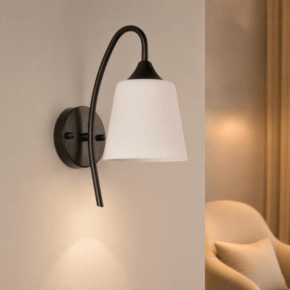 Milky White Glass Wall Sconce Light 110-220V Wall Mounted Lamp Wall Light Fixture  Living Room