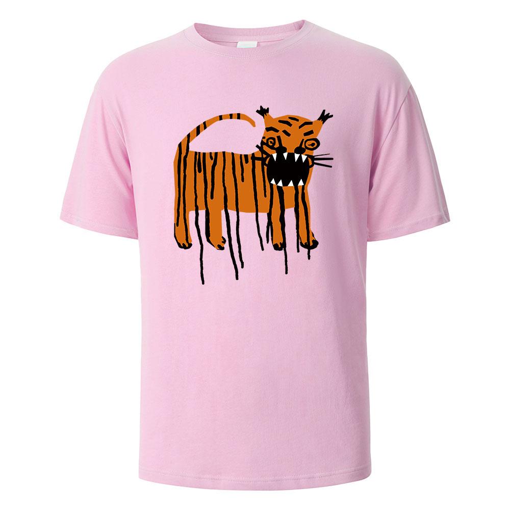 

Футболка с принтом Terror Tiger Harajuku для мужчин Wowen 100% хлопок летние дышащие топы с круглым вырезом оверсайз базовые футболки мужская одежда 4XL