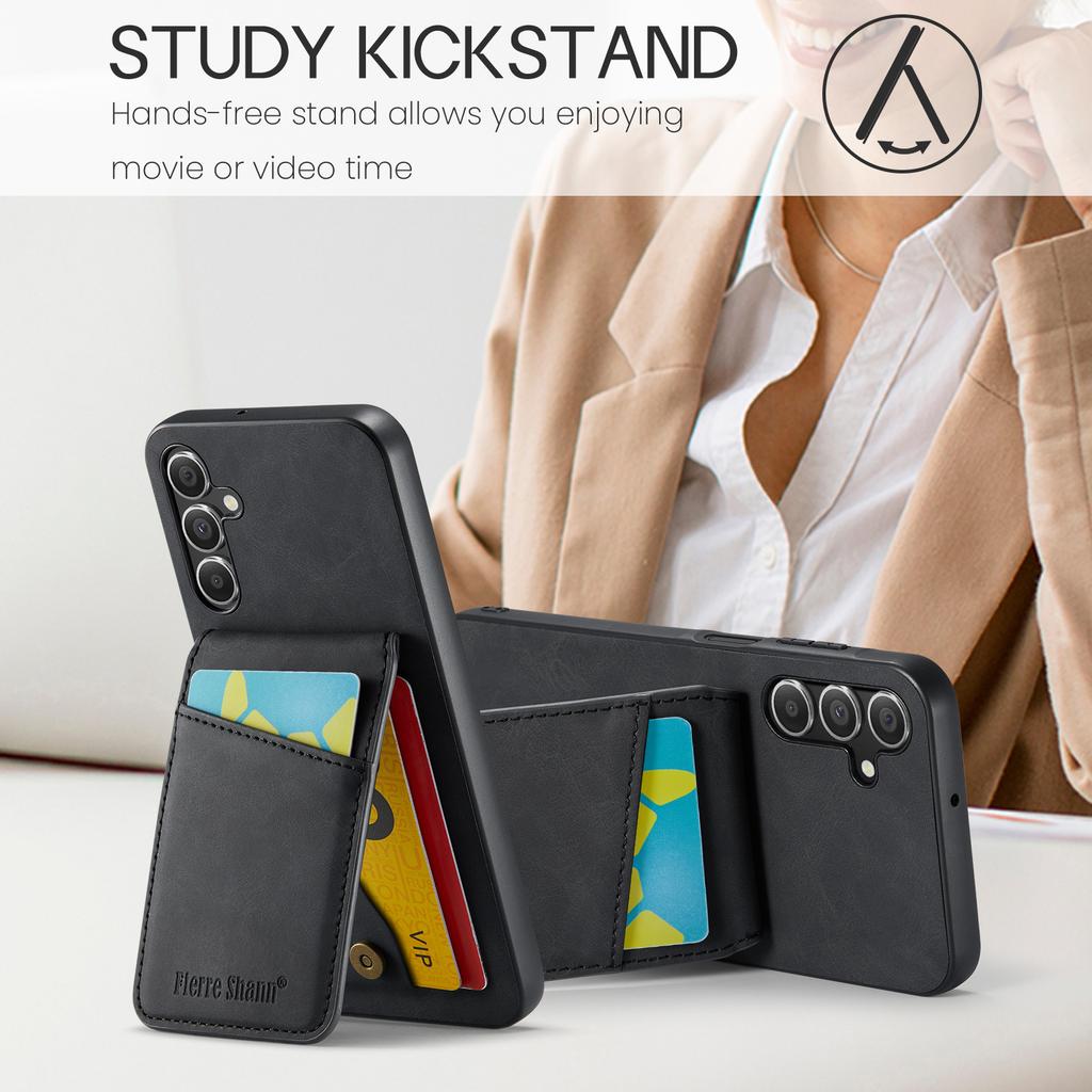 Para Samsung Galaxy A24 4G (162,1 x 77,6 x 8,3 mm) Capa PU+TPU Textura Cavalo Louco para Celular