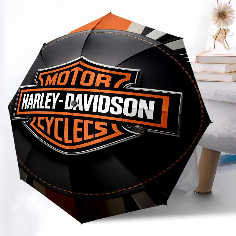 1pc Harley-Davidson Umbrella, Sun Protection, And UV Shielding. It Has Eight Sturdy Ribs for Outdoor Use And Perfect As a Holiday Gift