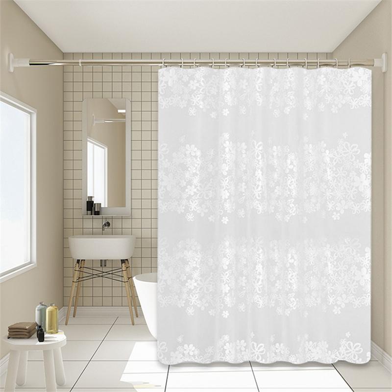 3D Jacquard Flower Peva Shower Curtain Thickened Waterproof Mildew Resistant Bathroom Bath Partition Universal Curtain