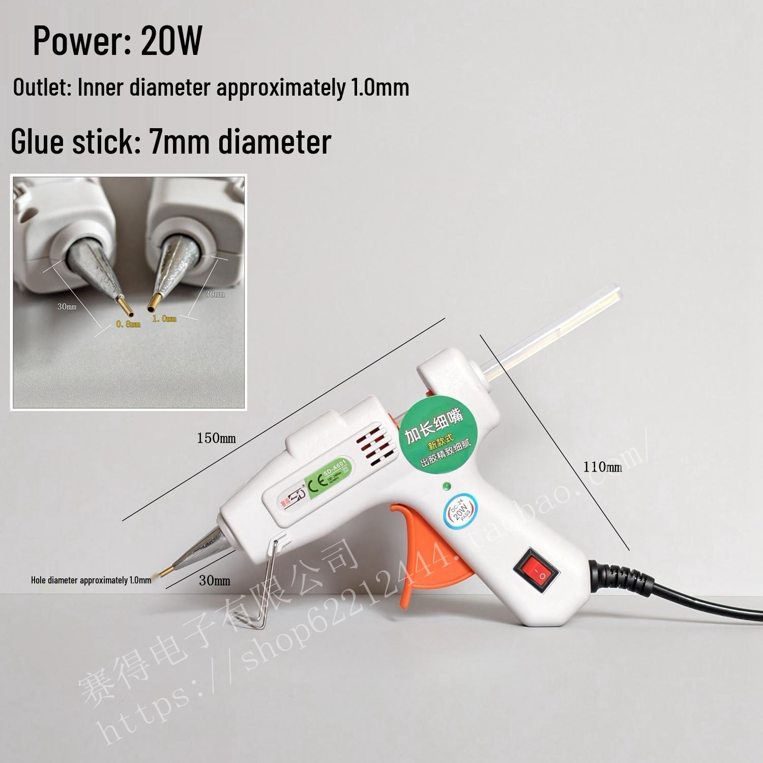 

Клейовий пістолет для гарячого клею з надтонким носиком 1,0 мм для ручних DIY-проектів