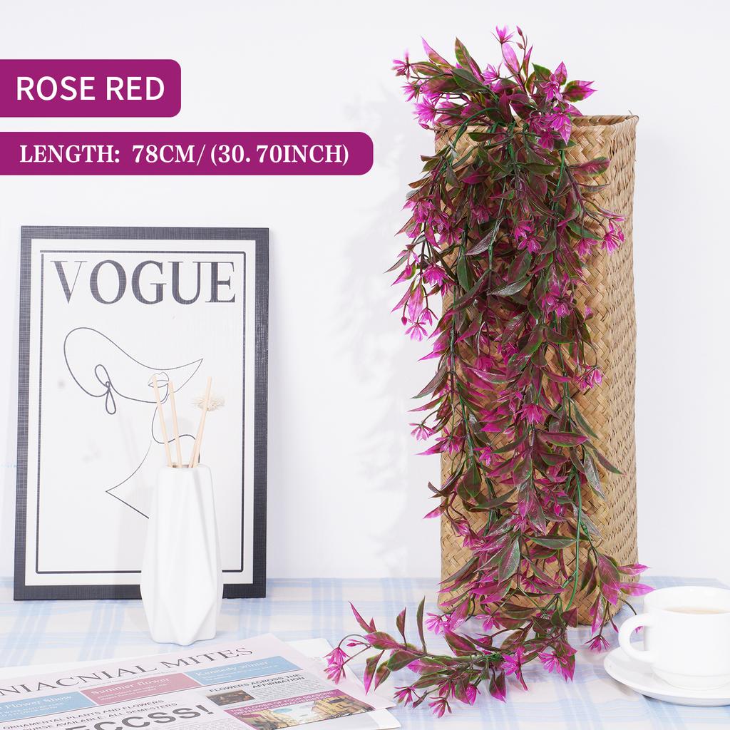 Artificial Plant Rattan Wall Hanging Vines Leaves Branches Plastic Fake Silk Leaf Green Plant Ivy Home Outdoor Garden Decor