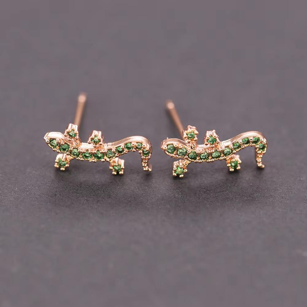 

Юэдане нержавеющая сталь циркон сердце минимальные серьги гвоздики женские маленькие бабочки динозавр панк пирсинг ювелирные изделия