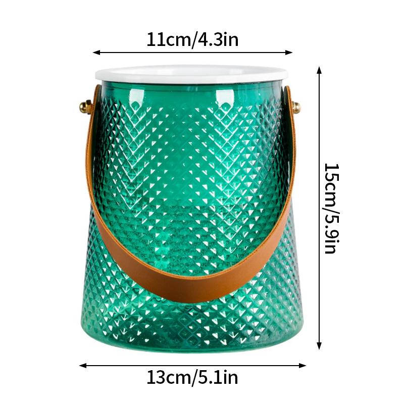 Hydroponic Flowers Vase Water Absorbing Plastic Flowerpot Desktop Ornament Leather Handle Self-watering Flowerpot Decoration