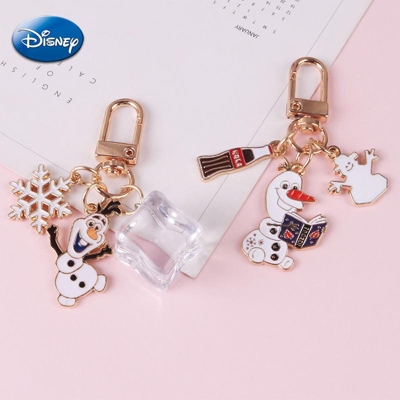 Disney Frozen Snowman Olaf Creative Cute Keychain Fashion Car Keys for Girls Pendant Women Trendy Bag Keyring Kids Small Gifts