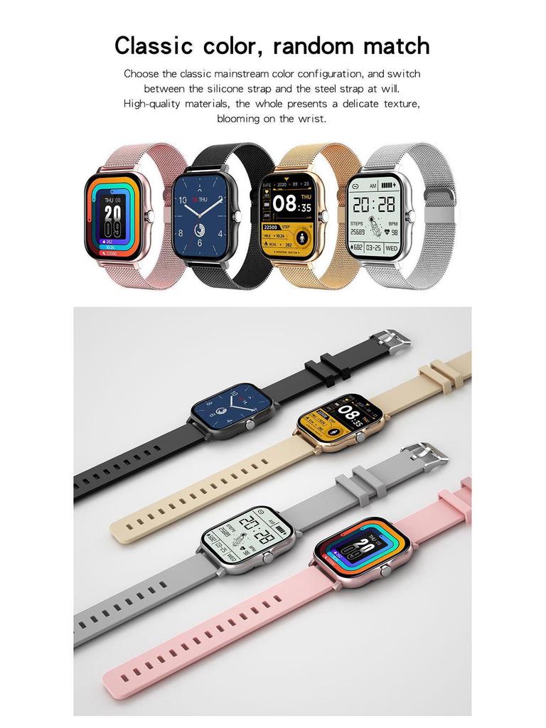 I128 Smartwatch: Activity Tracker, Heart Rate Monitor, Bluetooth Call, 1.69” Touch Display, Smart Bracelet.