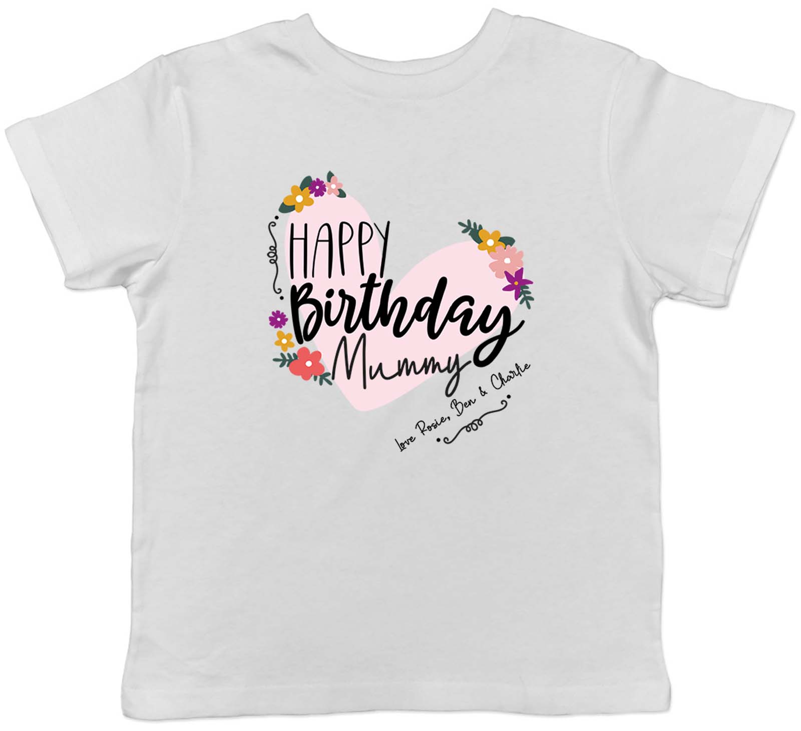 Personalised Happy Birthday Mummy Celebration Childrens T-Shirt Boys Girls Gift 120