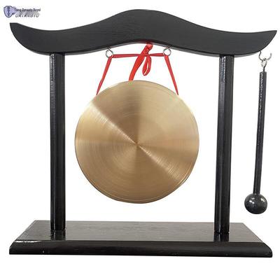Tang Dynasty Style Decorative Copper Gong with Stand