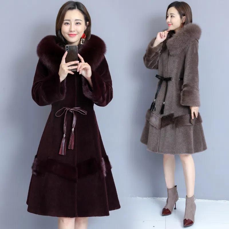 Long Sleeve Warmth Windbreaker Large Size Woolen Coat Spring and Autumn Large Size Woman's Clothing