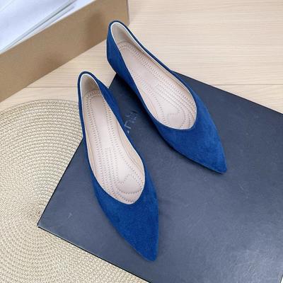 Fashion Flat Shoes for Women 2025 Spring and Autumn New Style Suede Pointed Shallow Mouth Soft Sole Large Size Women's Shoes