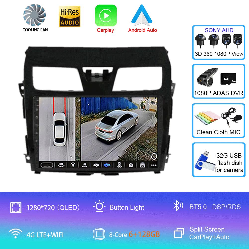 Car Radio Android 14 Carplay For Nissan Teana Altima 2013 2014 2015 GPS Multimedia Video Player DSP Stereo 360 Camera Head Unit