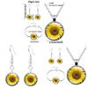 Vintage Sonnenblumen Schmuckset Mit Legierung Anhänger Kette Ohrringe Für Damen