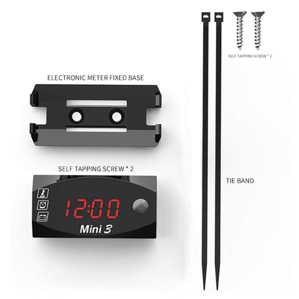 SURD 3 in 1 Multi-functional Motorcycle Clock, 6V-30V, Monitor, Digital Voltmeter, Multi-functional Display, Motorcycle