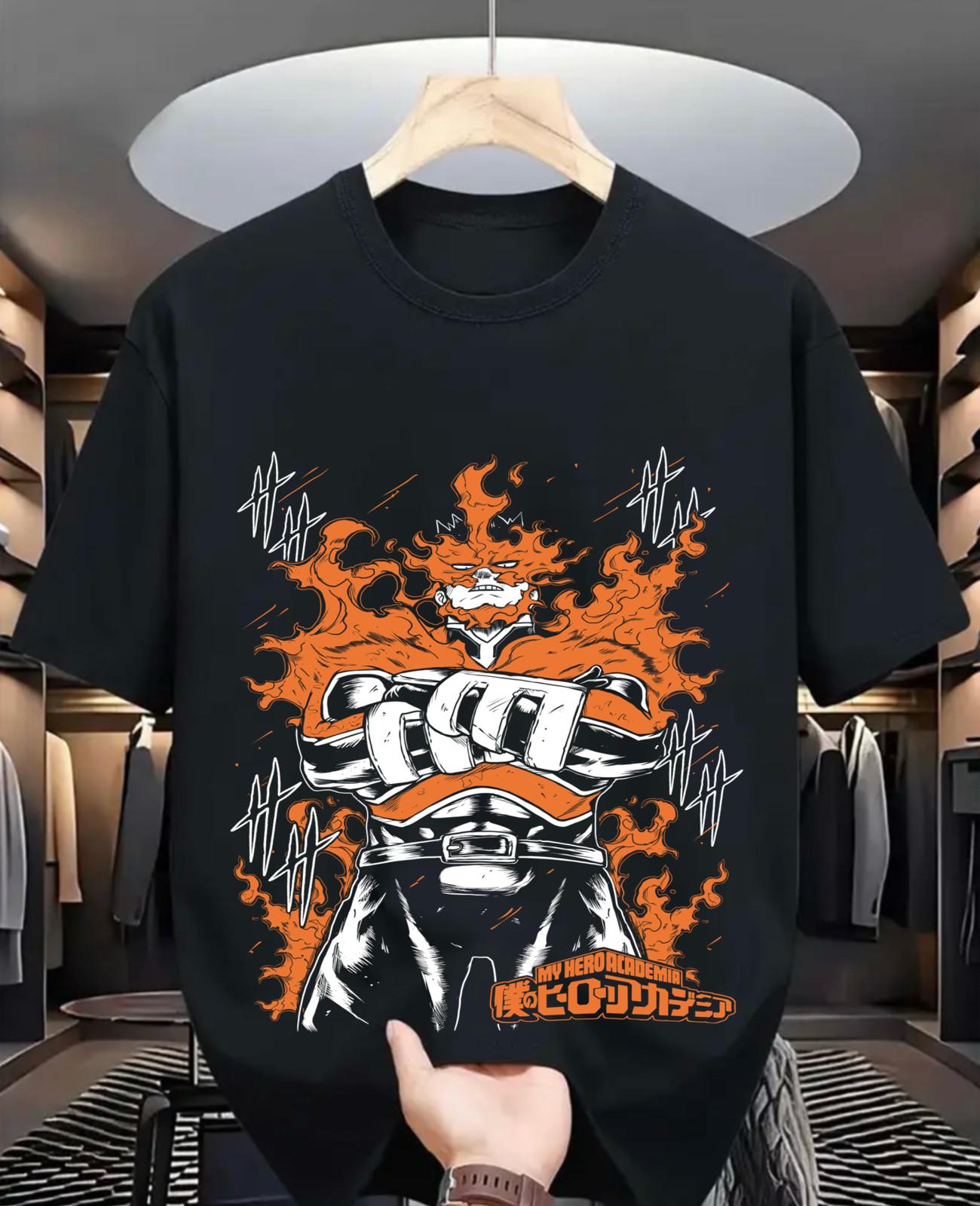 

Endeavor T-Shirt Mens Womens Tees Top My Hero Academia gift Enji Todoroki Midoriya Deku MHA cartoon S