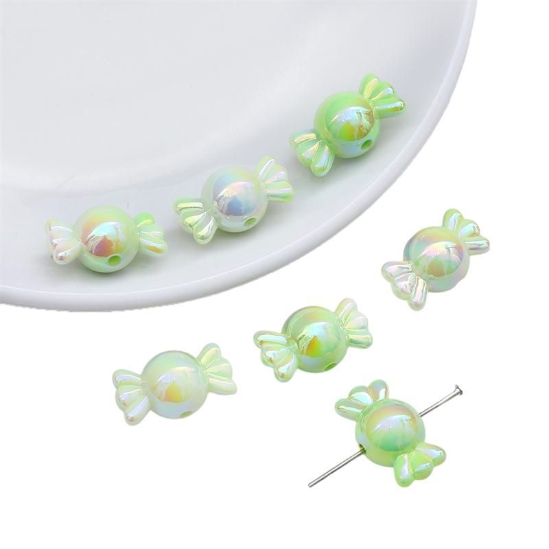 200Pcs Acrylic Beads Charms Solid Color Gradient Coated Beads For Bracelet Necklace Jewelry Making