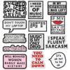 Black And White Dialog Box Embroidery Cloth Sticker English Letter Patch Sticker Clothes Bag Decoration Music Healing Embroidery Chapter Boy
