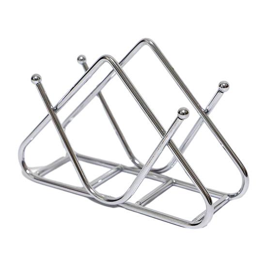 Iron Paper Towel Holder Triangle Shape Stainless Large Capacity Polished No Deformation Bar Office Kitchen Table Napkin Holder Napkin Dispenser