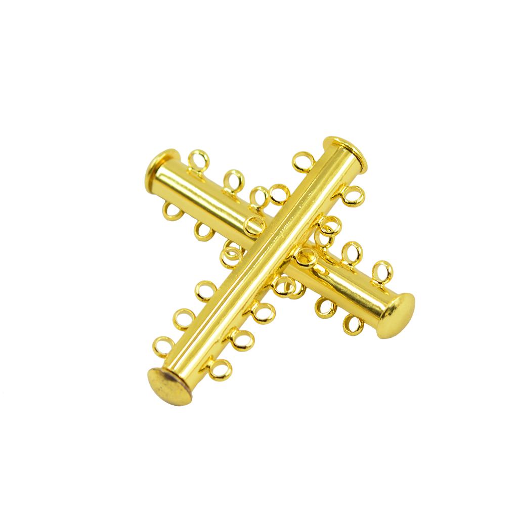 5 Sets Multi Strand Slide Magnetic Clasps DIY Jewelry 8 Strand 46x10x6mm