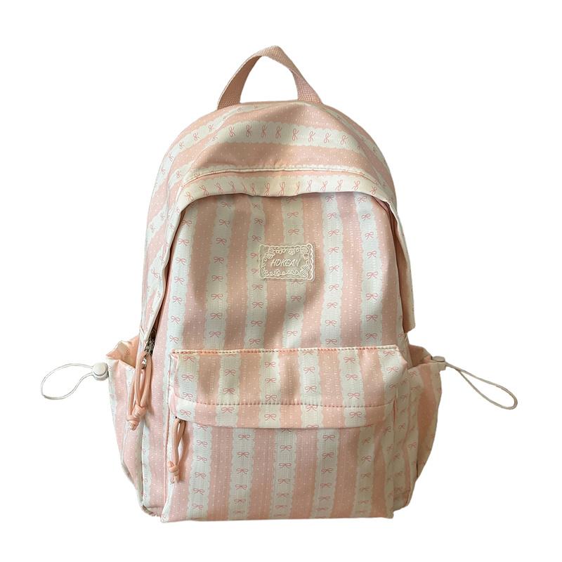 Large Capacity Lightweight Backpack Women s Striped Backpack Student Schoolbag Small