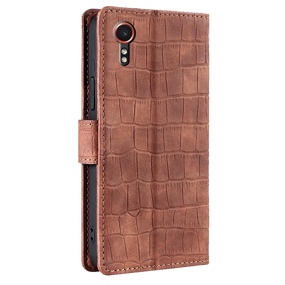 Für Samsung Galaxy Xcover7 Hülle Krokodiltextur Leder Brieftasche Handyhülle