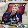 Johnny Hallyday Warm Plush Flannel Blanket Throw Blanket for Living Room Bedroom Bed Sofa Picnic