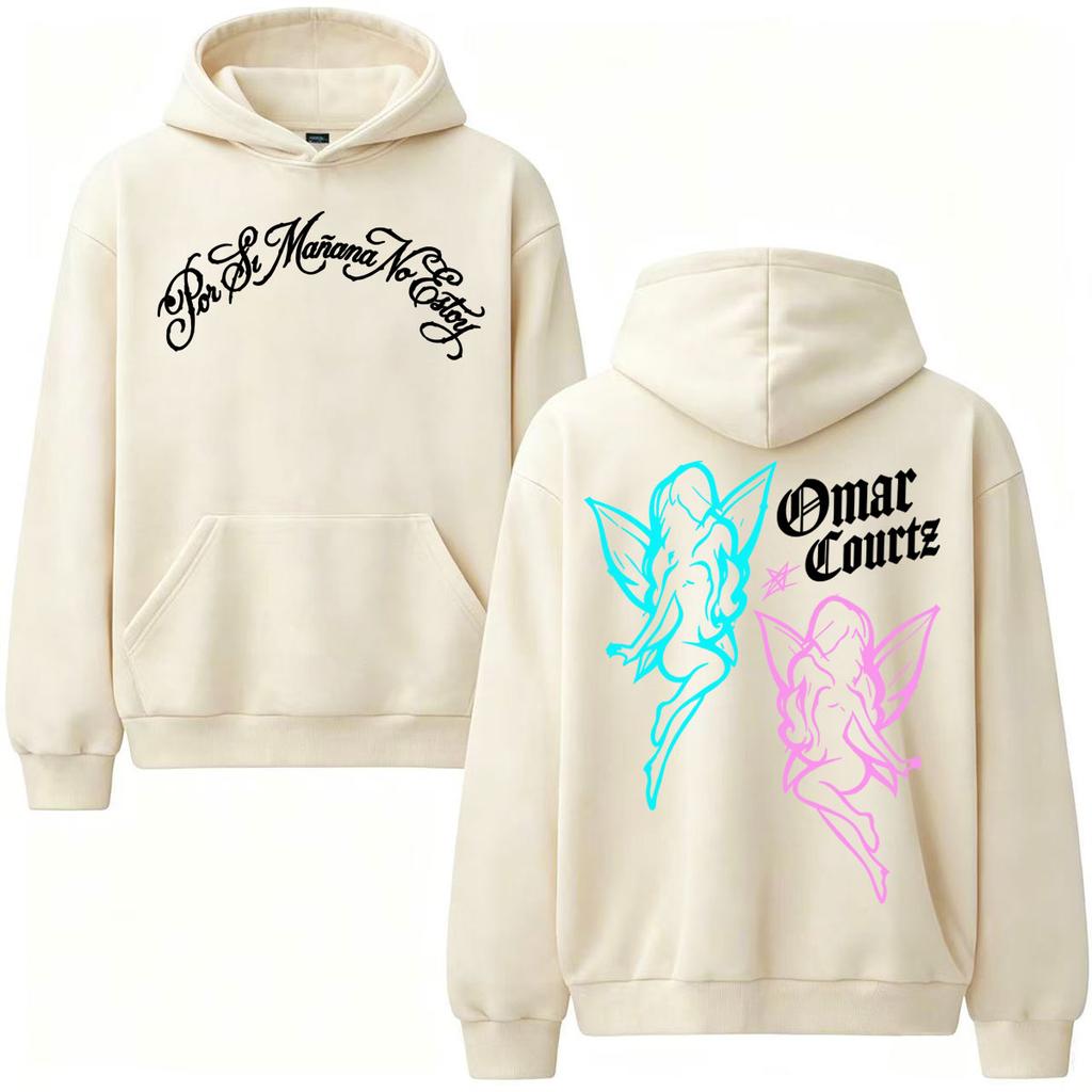 Omar Courtz Por Si Manana No Estoy Tour Print Hoodies Unisex Harajuku Hip Hop Street Sweatshirts Casual Long Sleeve Pullovers