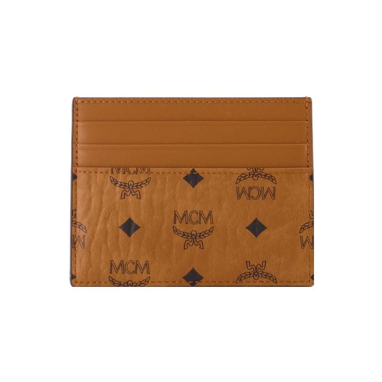 

MCM Visetos Original Metal Logo Leather Card Holder Mini Couple Unisex Card Holder Brown Cognac MXCAAVI02CO001 Basic Set (Bag+Dust Bag)
