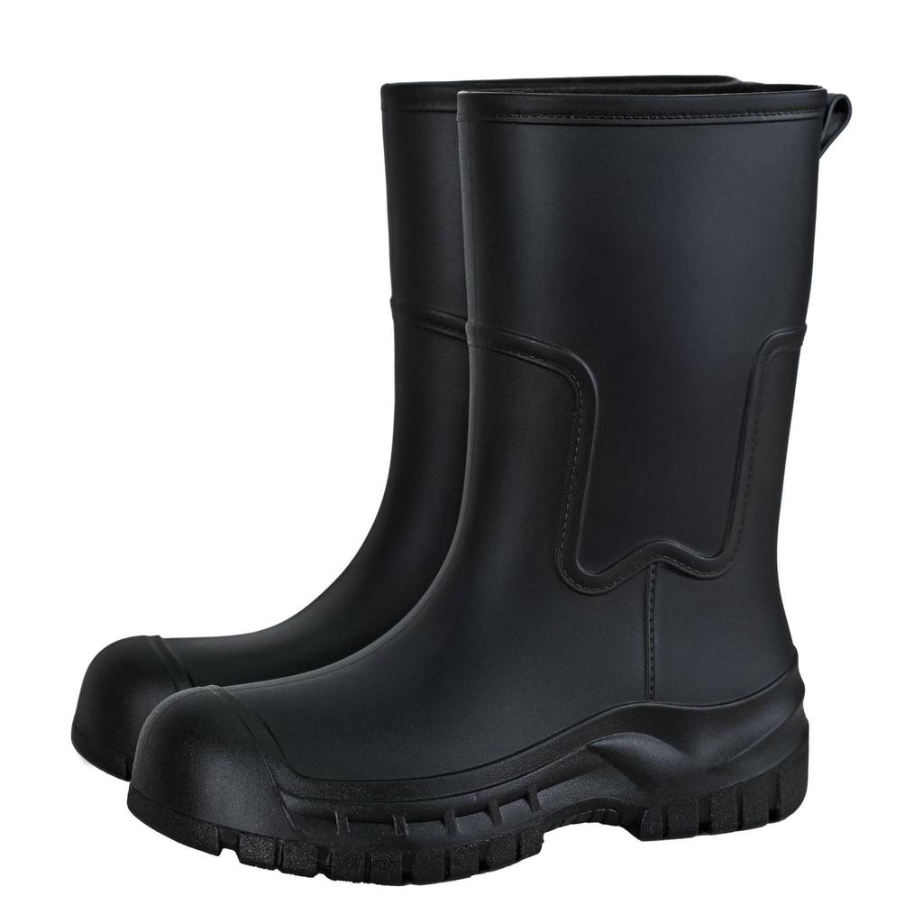 Women's 2025 Fashion Mid-Calf Waterproof Non-Slip Silicone Rain Boots with Thick Sole