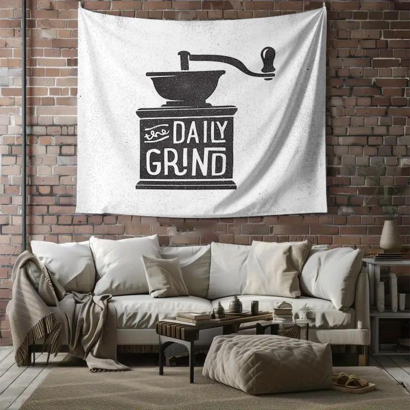 Boho Tapestry Vintage Coffee Grinder Wall Decor Aesthetic Room Hanging Home Decor Art Textile Throw Blanket